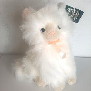 NWT Vintage White Cat Plush Walmart Fluffy 12" Kitty Cat Stuffed Animal